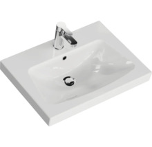 Badmöbel-Set Pelipal Sunline 105 BxHxT 66 x 200 x 46,5 cm Frontfarbe Polar Pinie mit Keramik-Waschtisch Waschtischunterschrank und Spiegelschrank mit LED-Beleuchtung