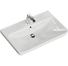 Vasque à poser blanche avec robinet chromé