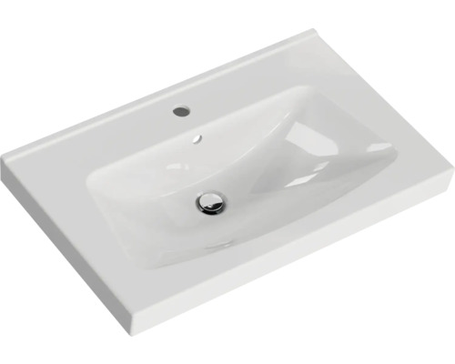 Weißes Keramik Waschbecken mit Hahnloch und Überlauf