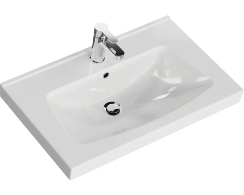 Waschtisch aus Keramik mit Armatur