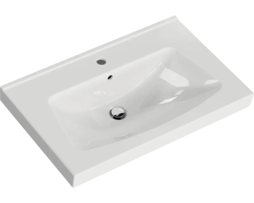 Vasque en céramique avec trou de robinet et trop-plein