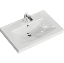 Waschtisch aus Sanitärkeramik mit Armatur