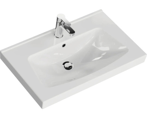 Aufsatzwaschbecken aus Sanitärkeramik mit Armatur