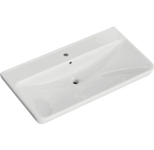 Lavabo en céramique avec trou de robinet et trop-plein
