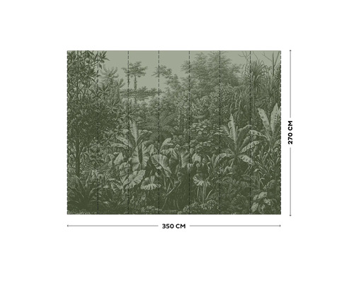 Papier peint avec motif de jungle, dimensions 350 x 270 centimètres
