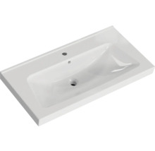 Lavabo en céramique avec trou de robinet et trop-plein