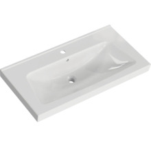 Lavabo en céramique avec trou de robinet et trop-plein