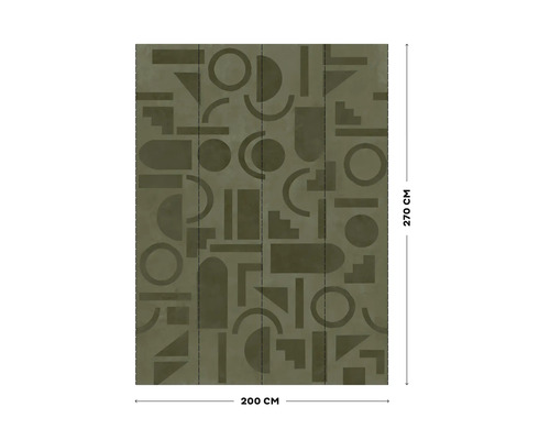 Papier peint à motif géométrique, 200 cm de large et 270 cm de haut
