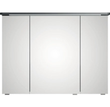 Badmöbel-Set Pelipal Sunline 105 BxHxT 96 x 200 x 48,5 cm Frontfarbe anthrazit mit Keramik-Waschtisch Waschtischunterschrank und Spiegelschrank mit LED-Beleuchtung
