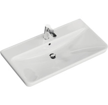 Badmöbel-Set Pelipal Sunline 105 BxHxT 96 x 200 x 48,5 cm Frontfarbe graphit struktur quer mit Keramik-Waschtisch Waschtischunterschrank und Spiegelschrank mit LED-Beleuchtung