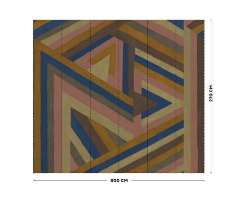Papier peint avec motifs géométriques et dimensions 300 x 270 cm