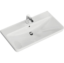 Badmöbel-Set Pelipal Sunline 105 BxHxT 96 x 200 x 48,5 cm Frontfarbe Eiche riviera mit Keramik-Waschtisch Waschtischunterschrank und Spiegelschrank mit LED-Beleuchtung