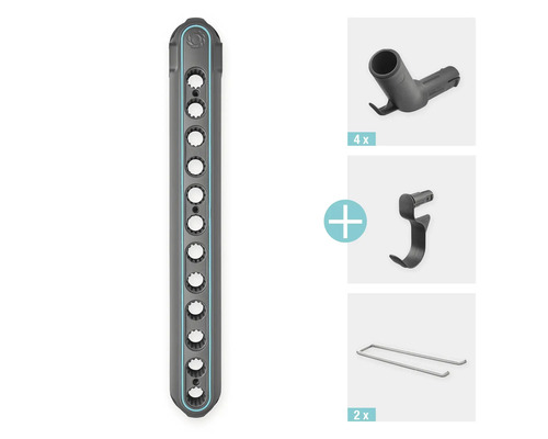 Barre à outils avec crochets et supports pour le rangement des outils