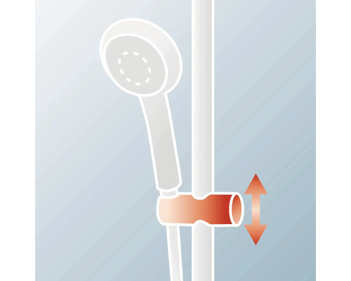 Symbole pour une barre de douche réglable en hauteur
