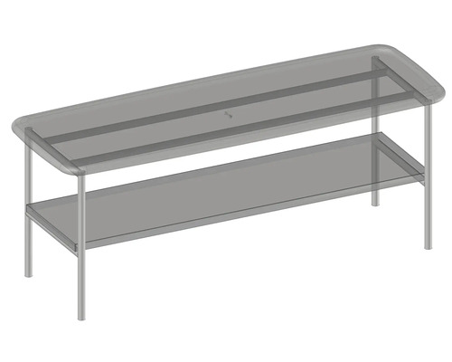 Couchtisch mit Glasplatte und Ablage