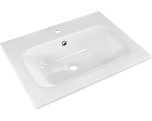 Vasque en céramique avec trou de robinet et trop-plein