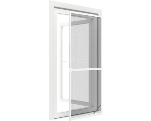 Moustiquaire de porte télescopique en aluminium blanc 100x215 cm