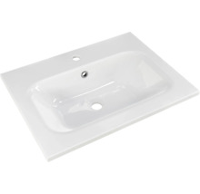 Badmöbel-Set Pelipal Sunline 121 BxHxT 61 x 200 x 46 cm Frontfarbe Eiche ribbeck mit Mineralguss-Waschtisch Waschtischunterschrank und Spiegelschrank mit LED-Beleuchtung