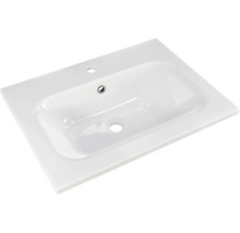 Badmöbel-Set Pelipal Sunline 121 BxHxT 61 x 200 x 46 cm Frontfarbe Polar Pinie mit Mineralguss-Waschtisch Waschtischunterschrank und Spiegelschrank mit LED-Beleuchtung