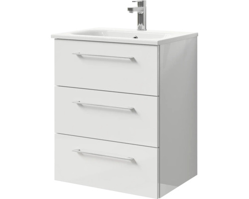 Waschtischunterschrank mit drei Schubladen und Waschbecken