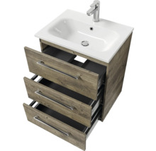 Waschtischunterschrank mit drei Schubladen und Waschbecken
