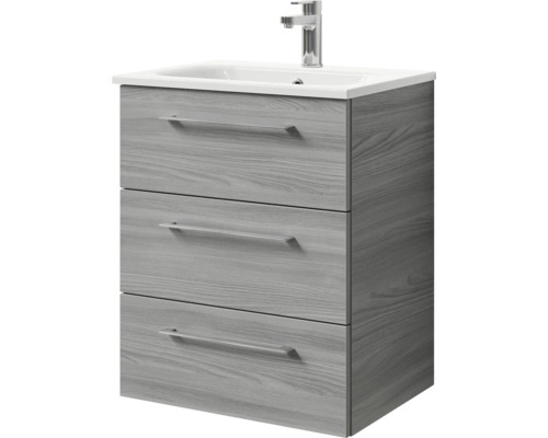 Waschtischunterschrank mit drei Schubladen und Waschbecken