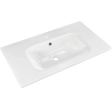 Lavabo en céramique avec trou de robinet et trop-plein
