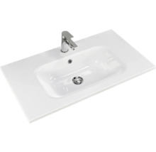 Badmöbel-Set Pelipal Sunline 121 BxHxT 81 x 74 x 46 cm Frontfarbe weiß hochglanz mit Mineralguss-Waschtisch und Waschtischunterschrank 3 Schubkästen