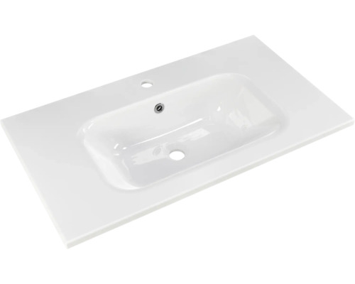 Plan de toilette en céramique avec trou de robinet et trop-plein