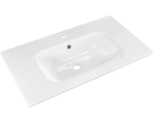 Plan de toilette en céramique avec trou de robinet et trop-plein