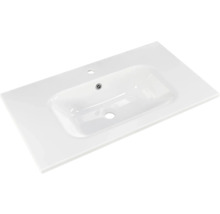 Badmöbel-Set Pelipal Sunline 121 BxHxT 81 x 200 x 46 cm Frontfarbe weiß hochglanz mit Mineralguss-Waschtisch Waschtischunterschrank und Spiegelschrank mit LED-Beleuchtung