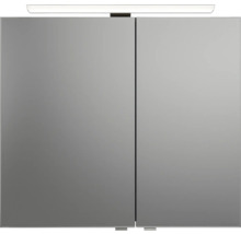 Badmöbel-Set Pelipal Sunline 121 BxHxT 81 x 200 x 46 cm Frontfarbe anthrazit mit Mineralguss-Waschtisch Waschtischunterschrank und Spiegelschrank mit LED-Beleuchtung