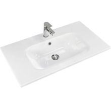 Badmöbel-Set Pelipal Sunline 121 BxHxT 81 x 200 x 46 cm Frontfarbe sangallo grau mit Mineralguss-Waschtisch Waschtischunterschrank und Spiegelschrank mit LED-Beleuchtung
