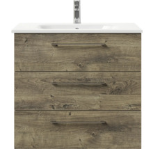 Waschtischunterschrank mit drei Schubladen und Waschbecken