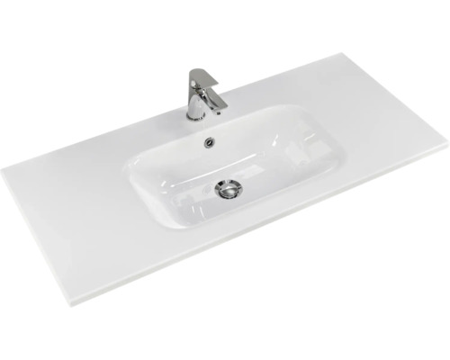 Vasque en céramique avec robinet pour salle de bains