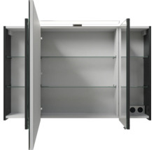 Badmöbel-Set Pelipal Sunline 121 BxHxT 110 x 200 x 46 cm Frontfarbe anthrazit mit Mineralguss-Waschtisch Waschtischunterschrank und Spiegelschrank mit LED-Beleuchtung