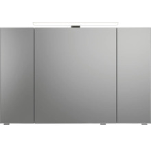 Badmöbel-Set Pelipal Sunline 121 BxHxT 110 x 200 x 46 cm Frontfarbe Eiche ribbeck mit Mineralguss-Waschtisch Waschtischunterschrank und Spiegelschrank mit LED-Beleuchtung