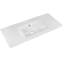 Badmöbel-Set Pelipal Sunline 121 BxHxT 110 x 200 x 46 cm Frontfarbe Eiche ribbeck mit Mineralguss-Waschtisch Waschtischunterschrank und Spiegelschrank mit LED-Beleuchtung
