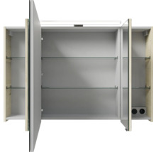 Badmöbel-Set Pelipal Sunline 121 BxHxT 110 x 200 x 46 cm Frontfarbe Polar Pinie mit Mineralguss-Waschtisch Waschtischunterschrank und Spiegelschrank mit LED-Beleuchtung