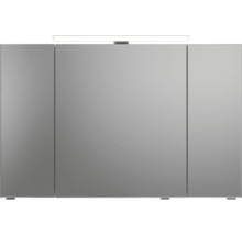 Badmöbel-Set Pelipal Sunline 121 BxHxT 110 x 200 x 46 cm Frontfarbe weiß hochglanz mit Mineralguss-Waschtisch Waschtischunterschrank 3 Schubkästen und Spiegelschrank mit LED-Beleuchtung