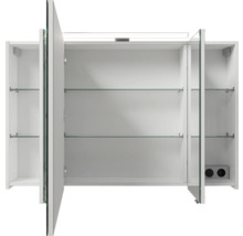Badmöbel-Set Pelipal Sunline 121 BxHxT 110 x 200 x 46 cm Frontfarbe weiß hochglanz mit Mineralguss-Waschtisch Waschtischunterschrank 3 Schubkästen und Spiegelschrank mit LED-Beleuchtung