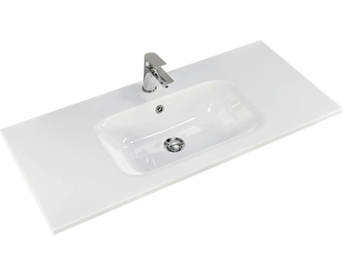 Plan de toilette avec lavabo intégré et robinet