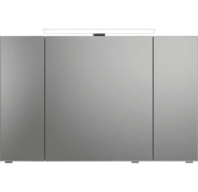 Badmöbel-Set Pelipal Sunline 121 BxHxT 110 x 200 x 46 cm Frontfarbe Eiche ribbeck mit Mineralguss-Waschtisch Waschtischunterschrank 3 Schubkästen und Spiegelschrank mit LED-Beleuchtung