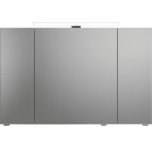 Badmöbel-Set Pelipal Sunline 121 BxHxT 110 x 200 x 46 cm Frontfarbe sangallo grau mit Mineralguss-Waschtisch Waschtischunterschrank 3 Schubkästen und Spiegelschrank mit LED-Beleuchtung