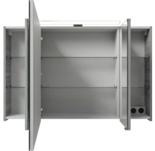 Badmöbel-Set Pelipal Sunline 121 BxHxT 110 x 200 x 46 cm Frontfarbe sangallo grau mit Mineralguss-Waschtisch Waschtischunterschrank 3 Schubkästen und Spiegelschrank mit LED-Beleuchtung