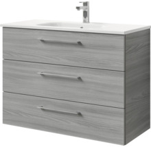 Waschtischunterschrank mit drei Schubladen und Waschbecken