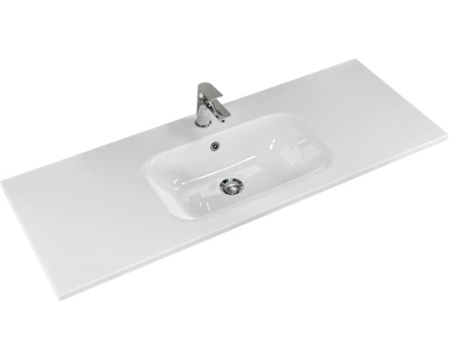 Vasque avec robinetterie et cuve rectangulaire