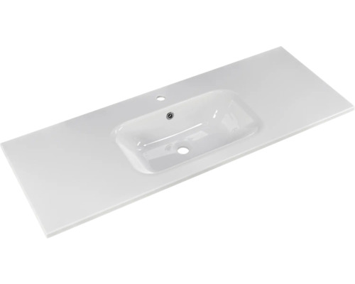 Plan de toilette en céramique avec trou de robinet et trop-plein