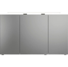 Badmöbel-Set Pelipal Sunline 121 BxHxT 121 x 200 x 46 cm Frontfarbe weiß hochglanz mit Mineralguss-Waschtisch Waschtischunterschrank und Spiegelschrank mit LED-Beleuchtung