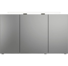 Badmöbel-Set Pelipal Sunline 121 BxHxT 121 x 200 x 46 cm Frontfarbe anthrazit mit Mineralguss-Waschtisch Waschtischunterschrank und Spiegelschrank mit LED-Beleuchtung